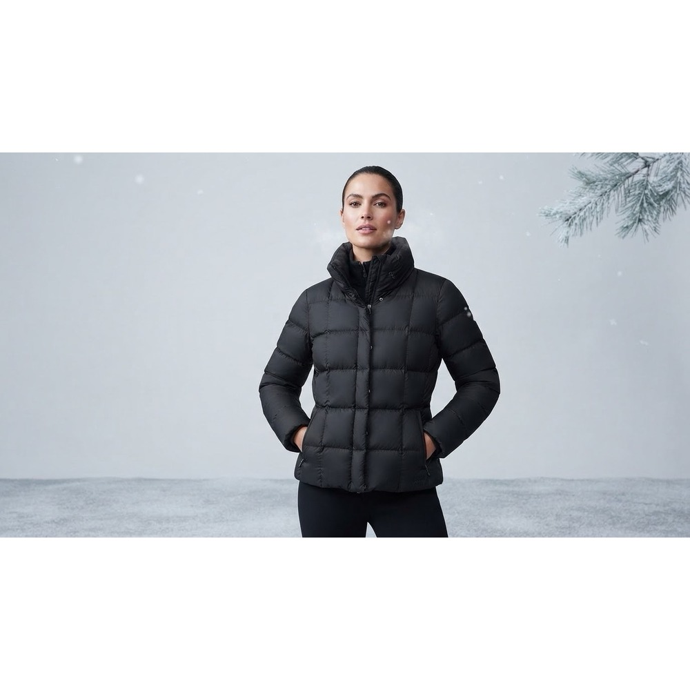 Eddie Bauer Puffer Jacket S Black 700 Fill Goose Down Winter Minimalist EB700